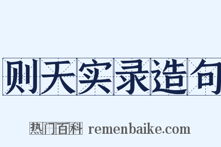 则天实录造句是什么意思的图片